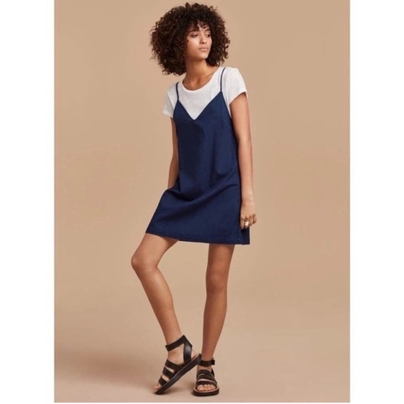 Wilfred Free Aritzia Dark Denim Vivienne Mini Ship Dress Size Small - Picture 3 of 8